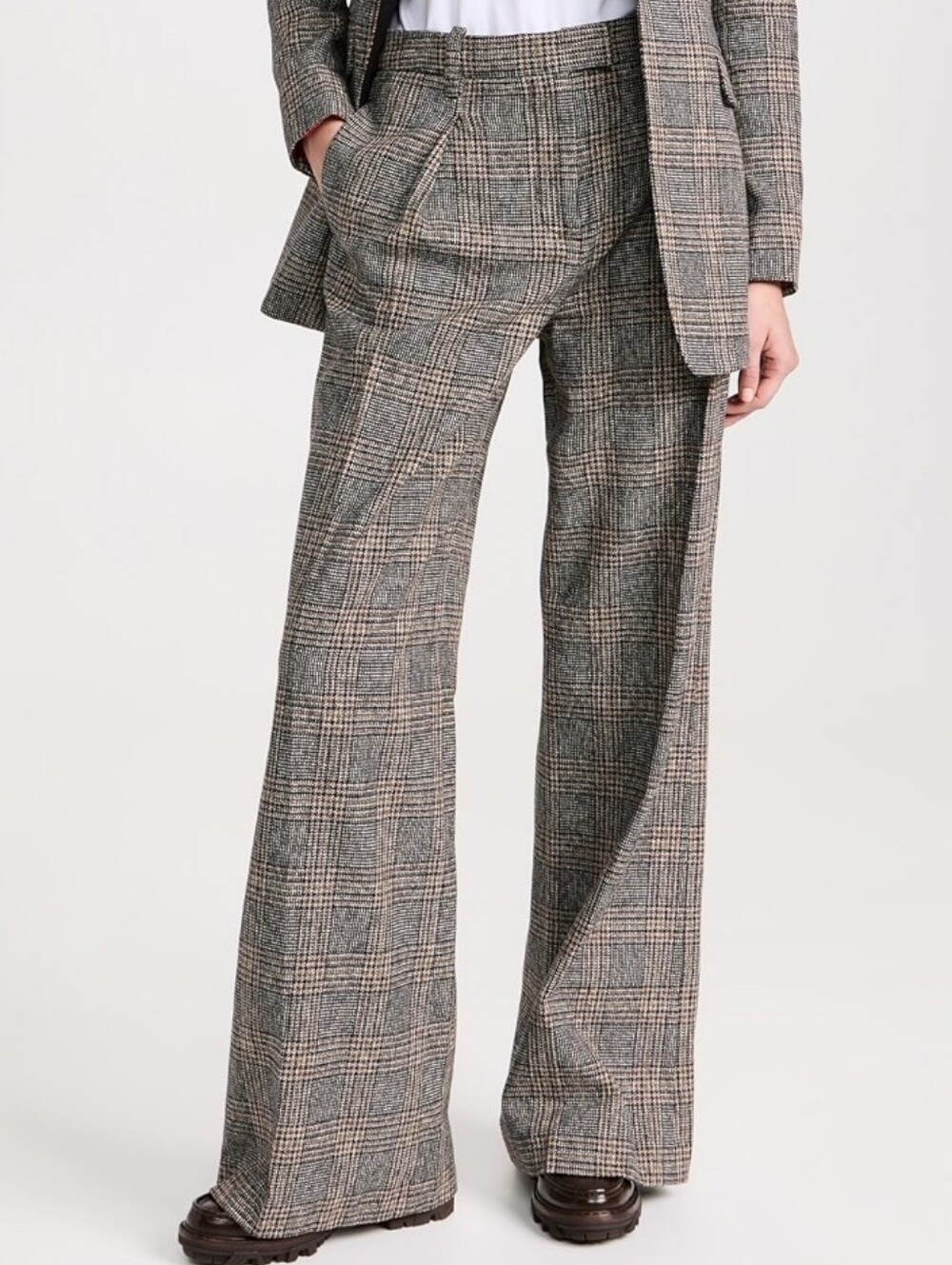 rag & bone Bennett Plaid Pants High Rise Wide Leg Size 00